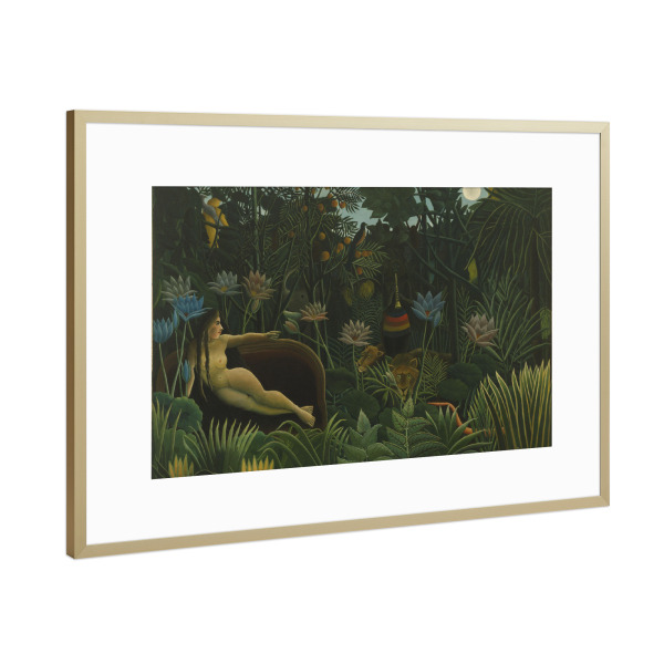 Poster mit Rahmen Gold "Der Traum - Julien und Rousseau" artboxONE - Natur,Menschen