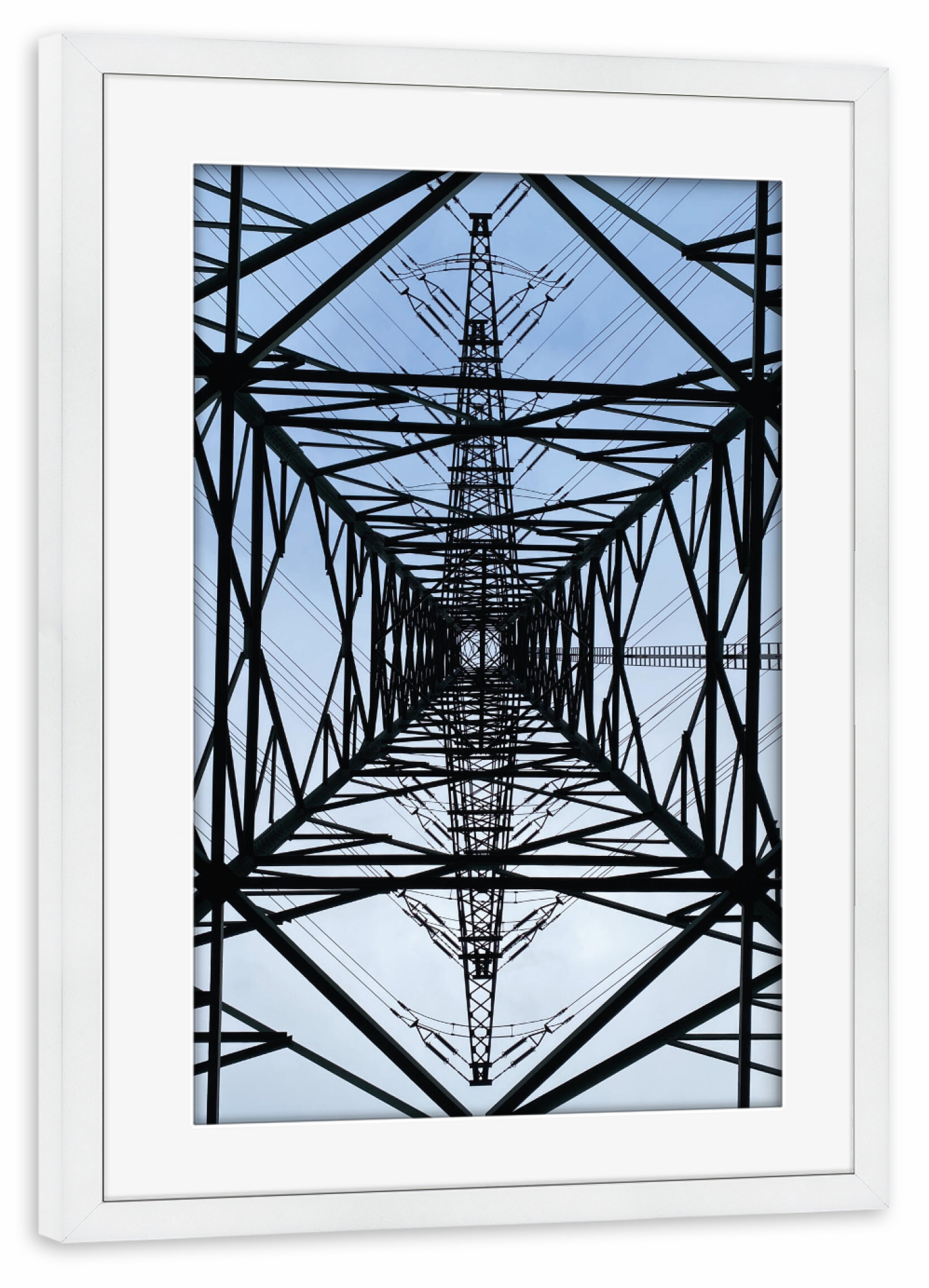 Poster mit Rahmen weiß "Electric" artboxONE - Architektur,Geometrie