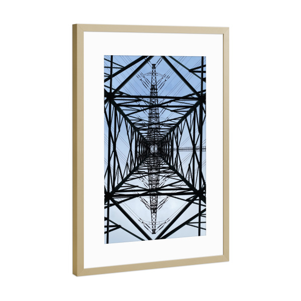 Poster mit Rahmen Gold "Electric" artboxONE - Architektur,Geometrie