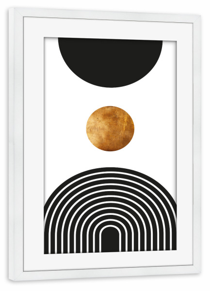 Poster mit Rahmen weiß "Mid Century study no.four" artboxONE - Abstrakt,Geometrie