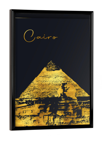 Poster mit schwarzem Rahmen "Kairo in Gold" artboxONE - Städte