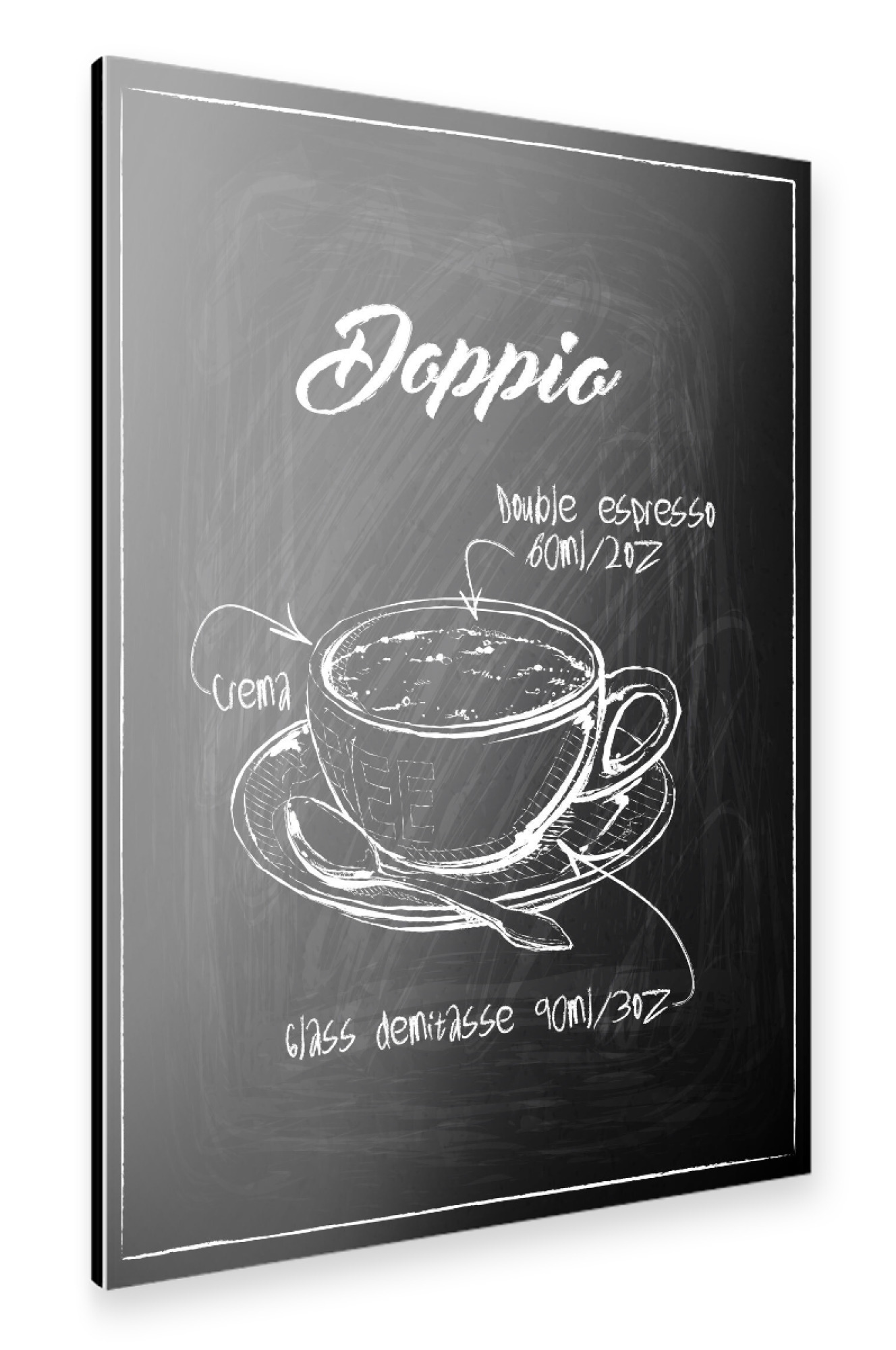 Alu-Dibond "Doppio coffee Zeichnung" 75x50 cm artboxONE