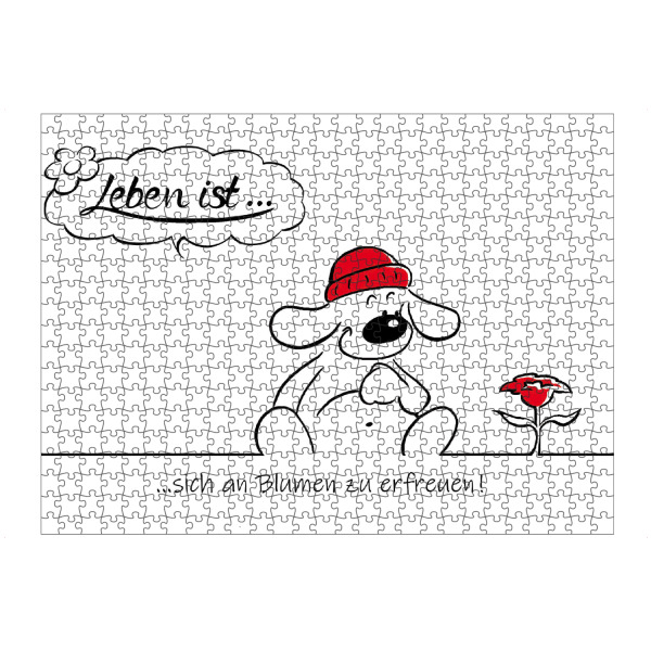 Puzzle Ravensburger "Leben ist... sich zu erfreuen" artboxONE - Typografie,Tiere,Comic,Lustig