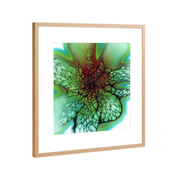 Poster mit Rahmen Kupfer "Green but Cells" artboxONE - Abstrakt
