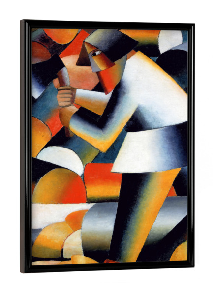 Poster mit schwarzem Rahmen "Der Holzhacker" artboxONE - Abstrakt,Menschen,Geometrie