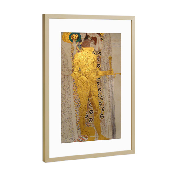 Poster mit Rahmen Gold "Der goldene Ritter" artboxONE - Abstrakt,Menschen,Fiktion - Gustav klimt,Golden,Ritter,Warrior,Knight,Malerei,Gemälde,Kunst