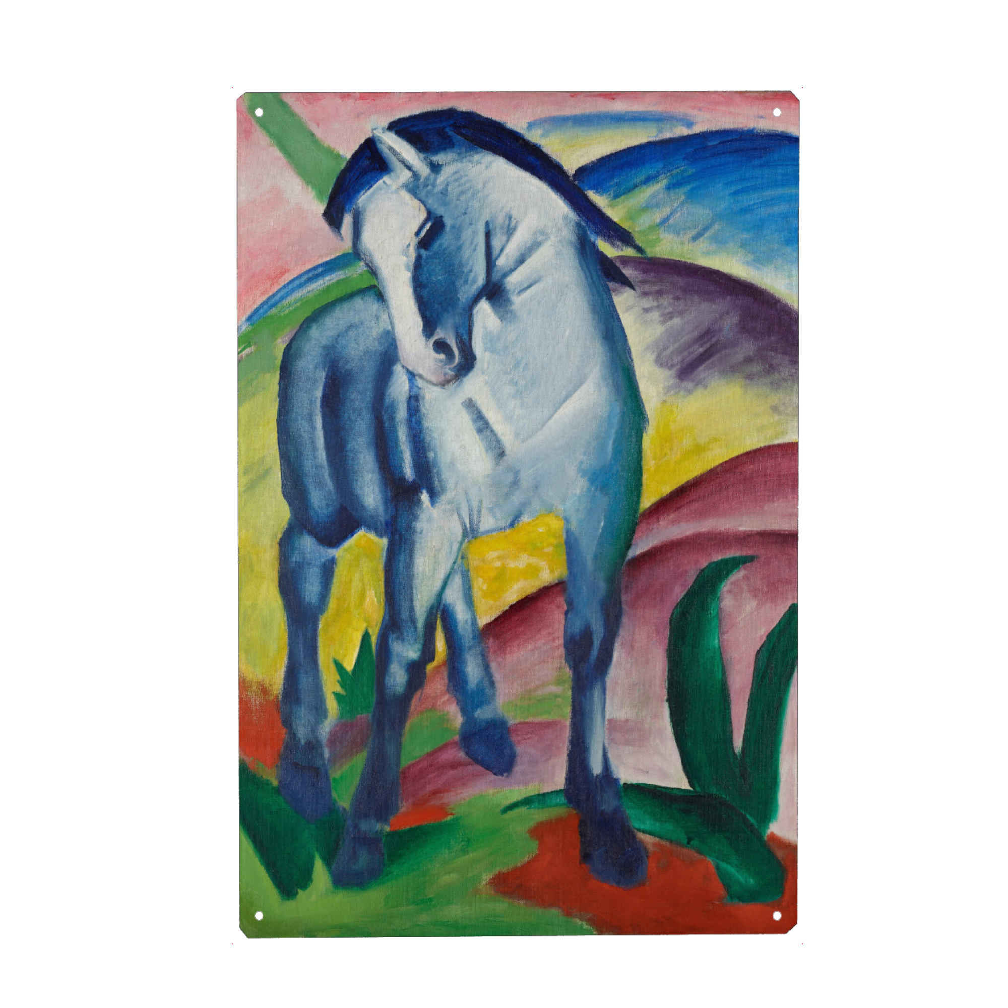 Metall Poster "Blaues Pferd I" artboxONE - Natur,Tiere,Abstrakt