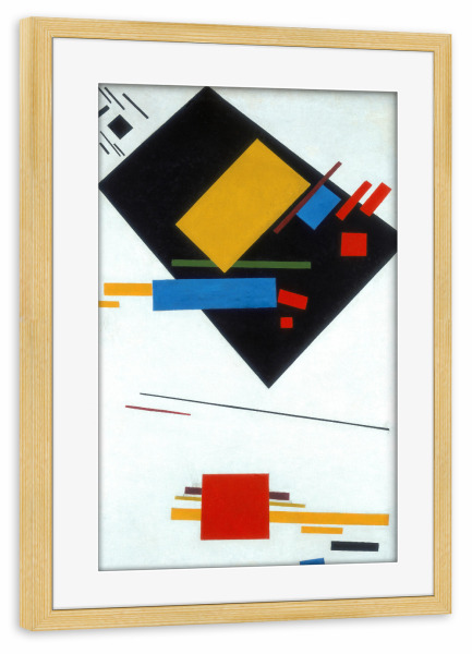 Poster mit Rahmen kiefer "Suprematische Malerei" artboxONE - Abstrakt,Geometrie