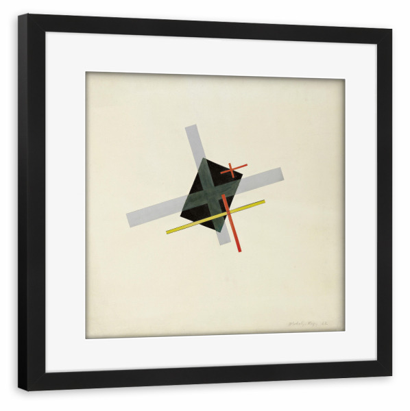 Poster mit Rahmen schwarz "Collage mit schwarzem Zentrum" artboxONE - Abstrakt,Geometrie