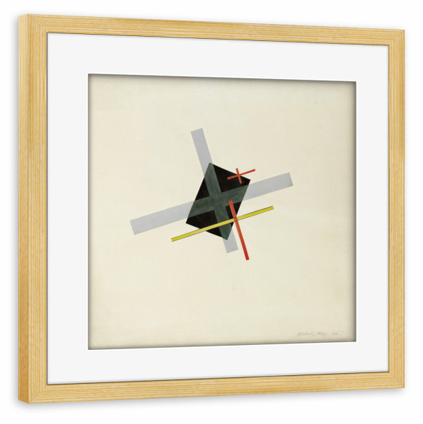Poster mit Rahmen kiefer "Collage mit schwarzem Zentrum" artboxONE - Abstrakt,Geometrie