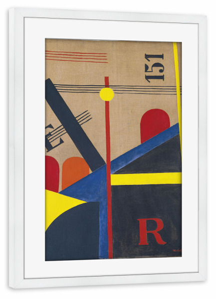 Poster mit Rahmen weiß "Grosse Eisenbahn-Malerei" artboxONE - Abstrakt,Geometrie