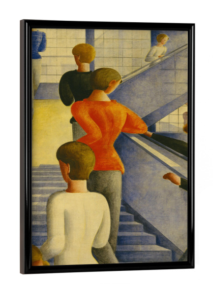 Poster mit schwarzem Rahmen "Bauhaustreppe" artboxONE - Menschen,Architektur