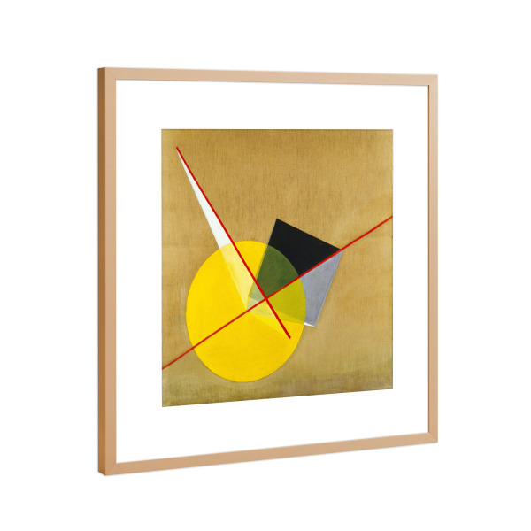 Poster mit Rahmen Kupfer "Gelber Kreis" artboxONE - Abstrakt,Geometrie