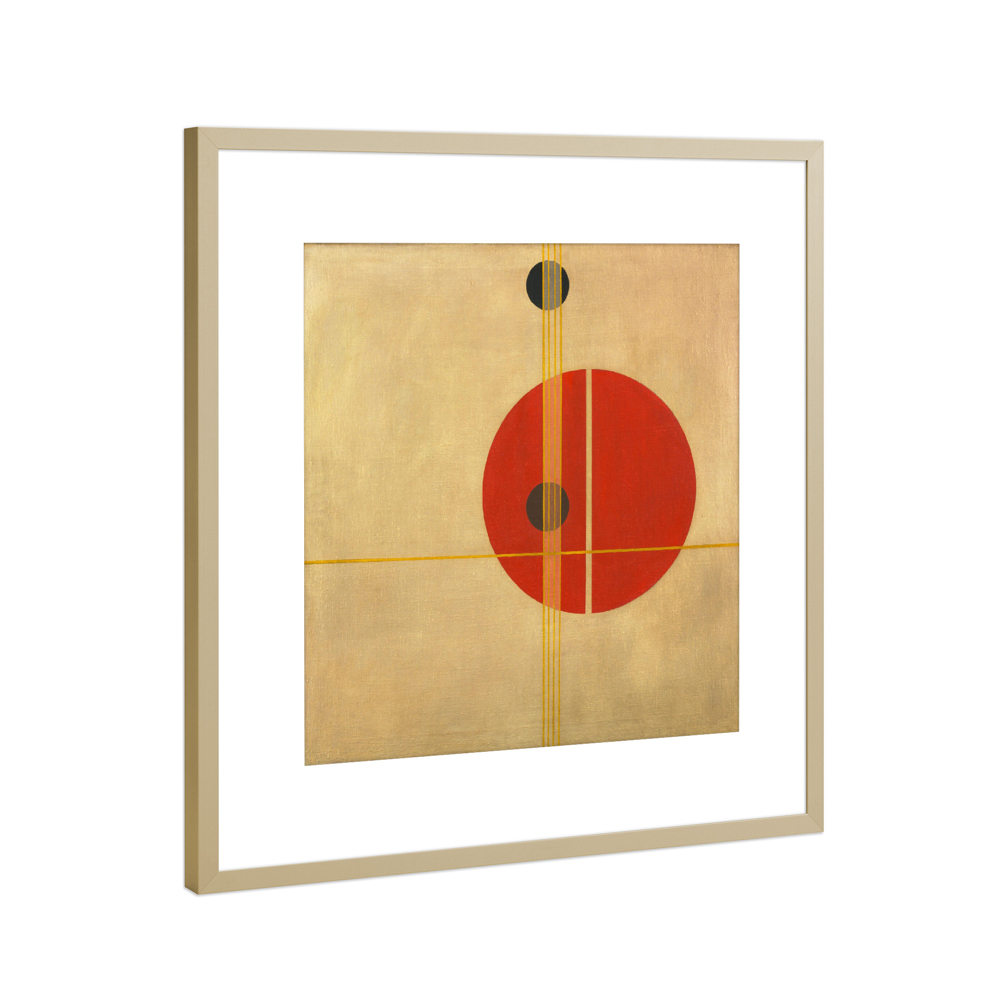 Poster mit Rahmen Gold "Q 1 Suprematistisch" artboxONE - Abstrakt,Geometrie