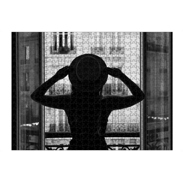 Puzzle Ravensburger "Girl in the window" artboxONE - Städte,Reise,Menschen,Architektur,Städte / Paris