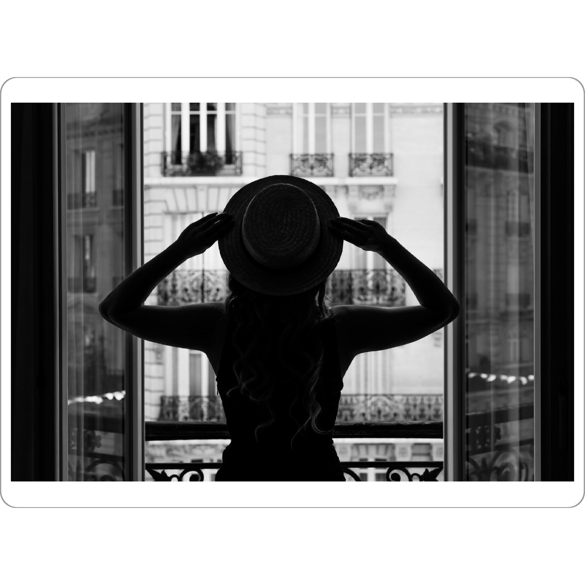 Tischset "Girl in the window" artboxONE - Städte,Reise,Menschen,Architektur,Städte / Paris