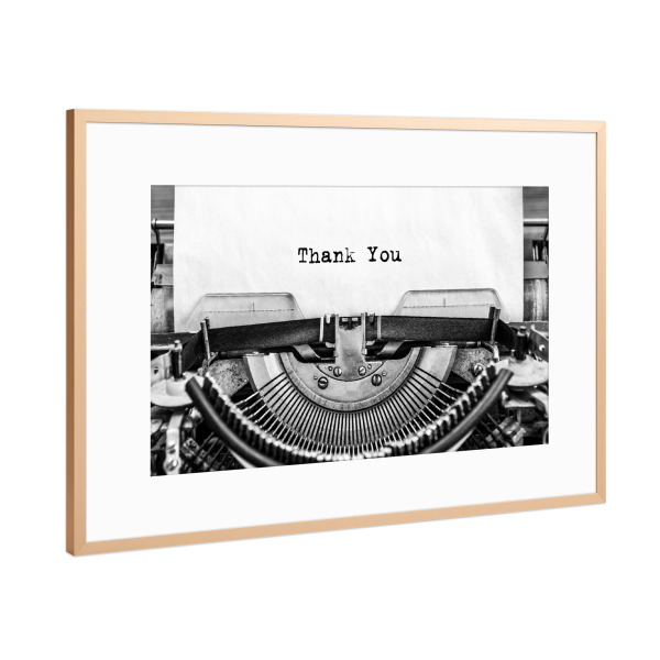 Poster mit Rahmen Kupfer "Vintage Schreibmaschine I" artboxONE - Typografie,Schwarzweiß