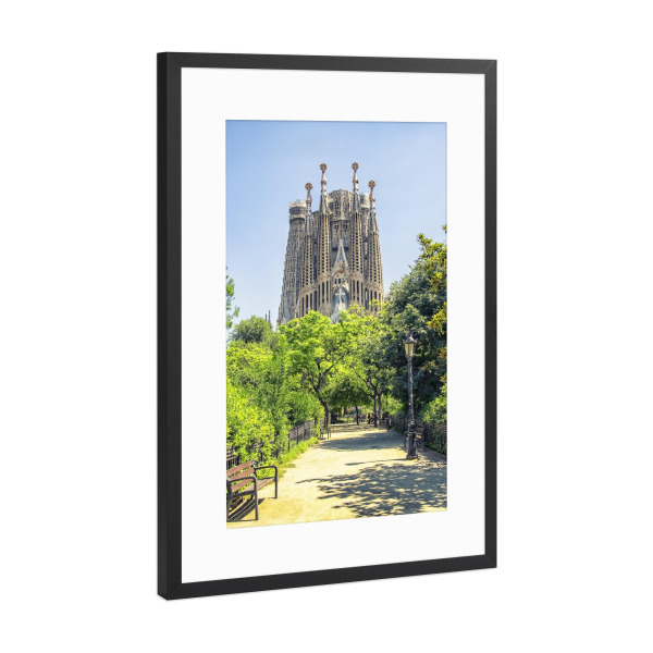 Poster mit Rahmen Schwarz (Metallic) "Sagrada Familia" artboxONE - Städte,Reise,Architektur,Reise / Länder,Städte / Barcelona