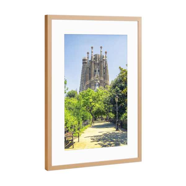 Poster mit Rahmen Kupfer "Sagrada Familia" artboxONE - Städte,Reise,Architektur,Reise / Länder,Städte / Barcelona