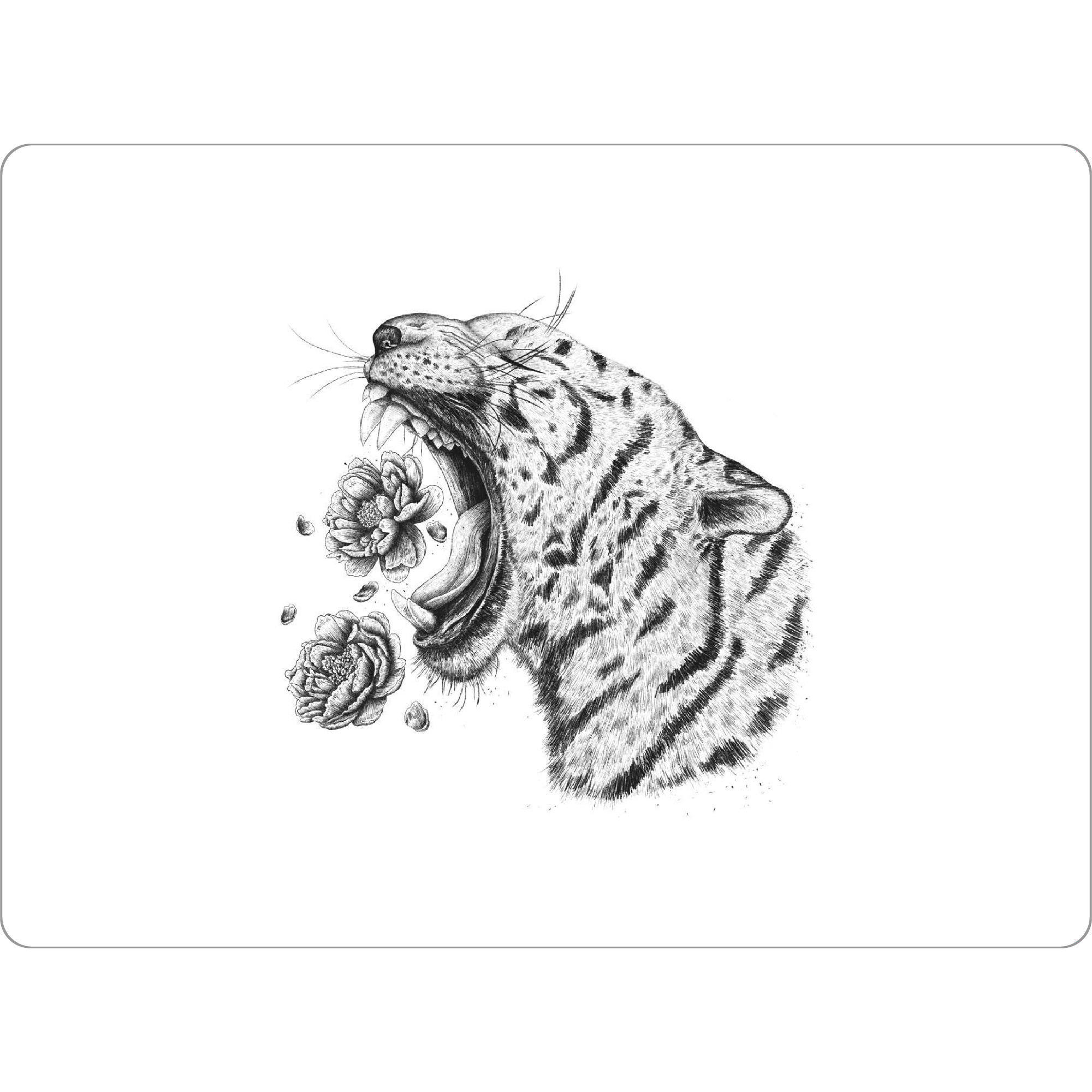 Tischset "Tiger with flowers" artboxONE - Natur,Floral,Tiere