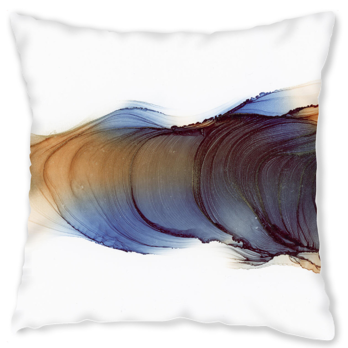 Design-Kissen "Blau N gold C waves" artboxONE - Abstrakt