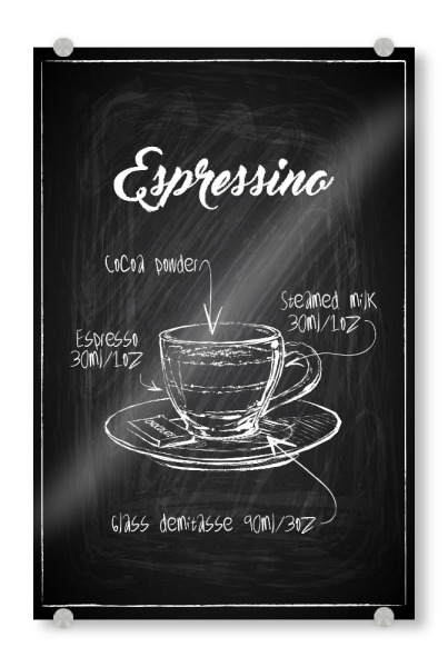 Acrylglasbild "Espressino coffee Zeichnung" artboxONE - Essen & Trinken,Schwarzweiß
