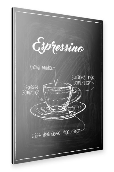 Alu-Dibond "Espressino coffee Zeichnung" 30x20 cm artboxONE