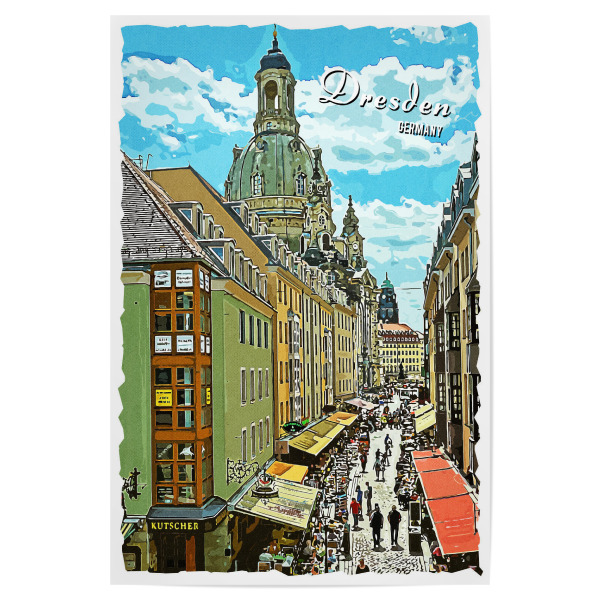 Poster 30x20 cm "Dresden Vintage" artboxONE - Städte,Architektur,Städte / Dresden