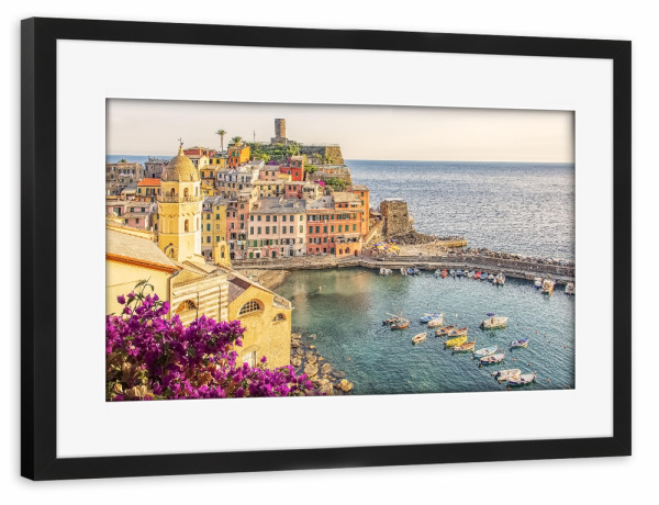 Poster mit Rahmen schwarz "Vernazza" artboxONE - Städte,Natur,Reise,Architektur,Reise / Strand und Meer