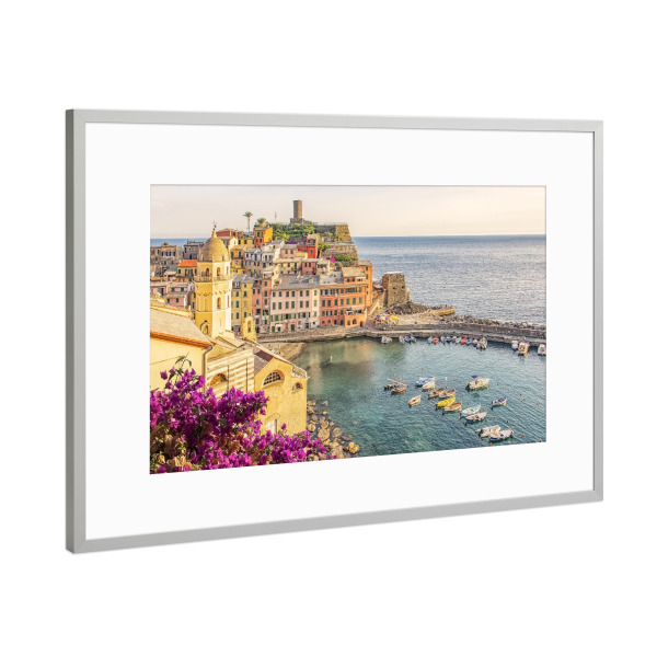 Poster mit Rahmen Silber "Vernazza" artboxONE - Städte,Natur,Reise,Architektur,Reise / Strand und Meer