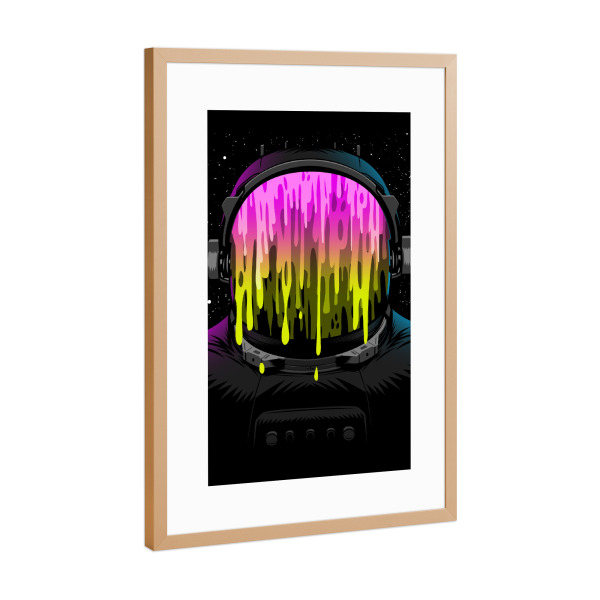 Poster mit Rahmen Kupfer "Liquid Astronaut" artboxONE - Fiktion,Galaxy - Astronaut,Galaxy,Space,Universe,Stars,Liquid,Galaxie,Weltraum,Comic