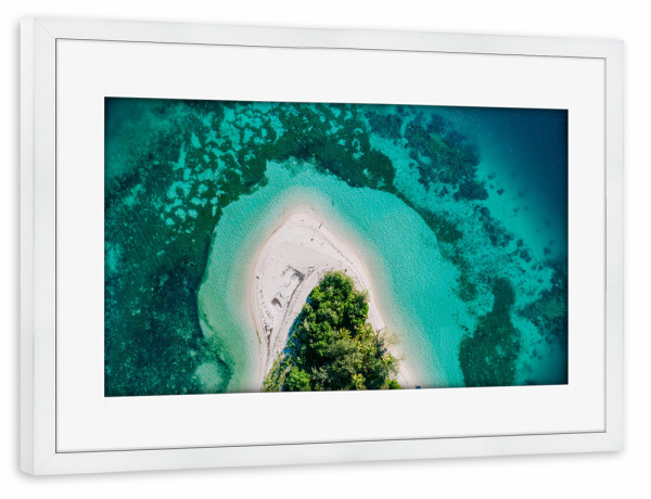 Poster mit Rahmen weiß "Blaue Lagune" artboxONE - Natur,Reise,Reise / Strand und Meer