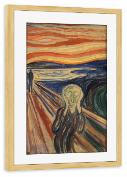 Poster mit Rahmen kiefer "Der Schrei von Edvard Munch" artboxONE - Natur,Abstrakt,Menschen,Halloween