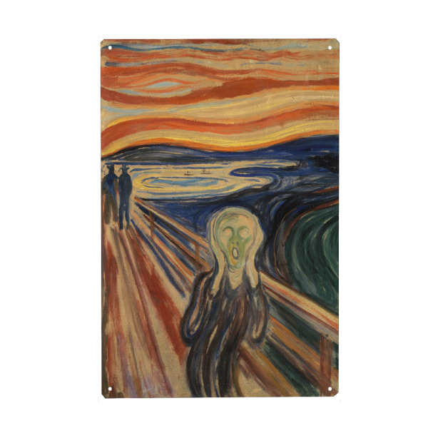 Metall Poster "Der Schrei von Edvard Munch" artboxONE - Natur,Abstrakt,Menschen,Halloween