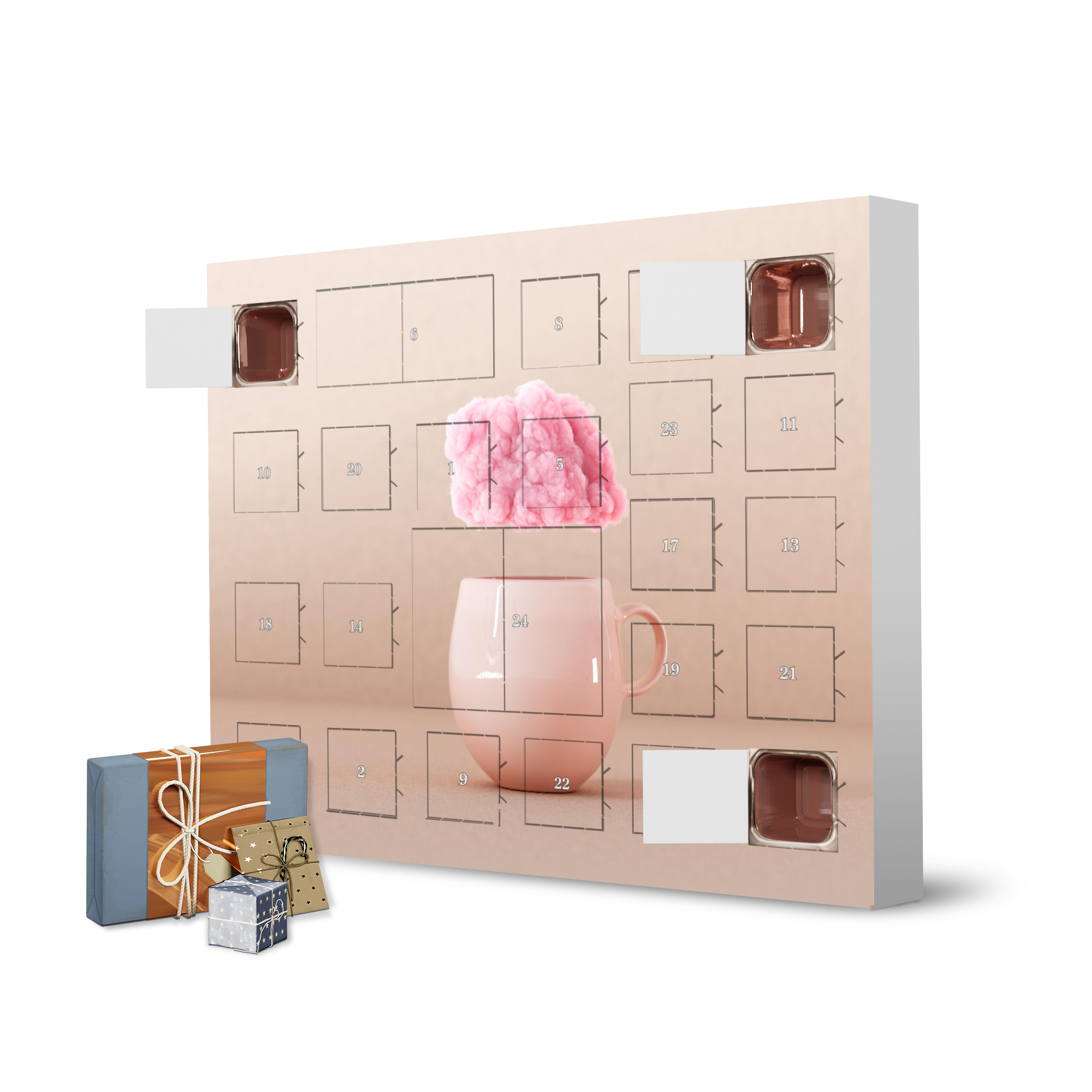 Adventskalender zum Selbstbefüllen Cup with pink cloud 3D rendering artboxONE Adventskalender Essen & Trinken