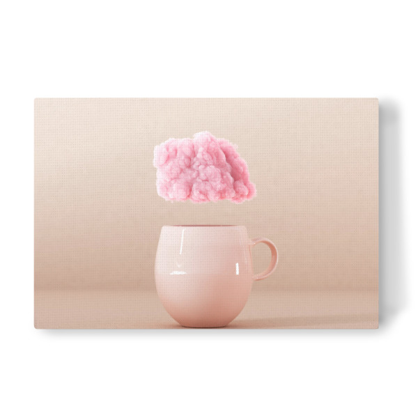 Leinwandbild "Cup with pink cloud 3D rendering" artboxONE - Essen & Trinken,Abstrakt
