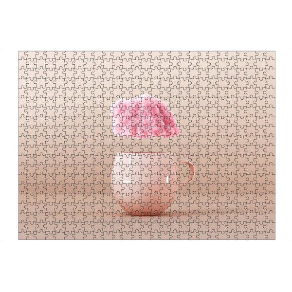 Puzzle Ravensburger "Cup with pink cloud 3D rendering" artboxONE - Essen & Trinken,Abstrakt