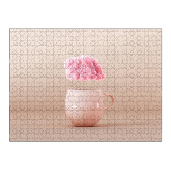 Puzzle Ravensburger "Cup with pink cloud 3D rendering" artboxONE - Essen & Trinken,Abstrakt