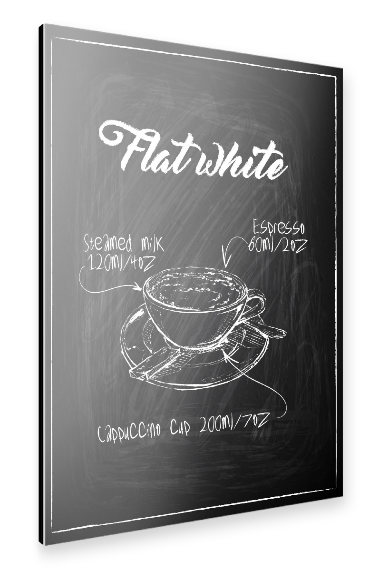 Alu-Dibond "Flat white coffee Zeichnung" 75x50 cm artboxONE