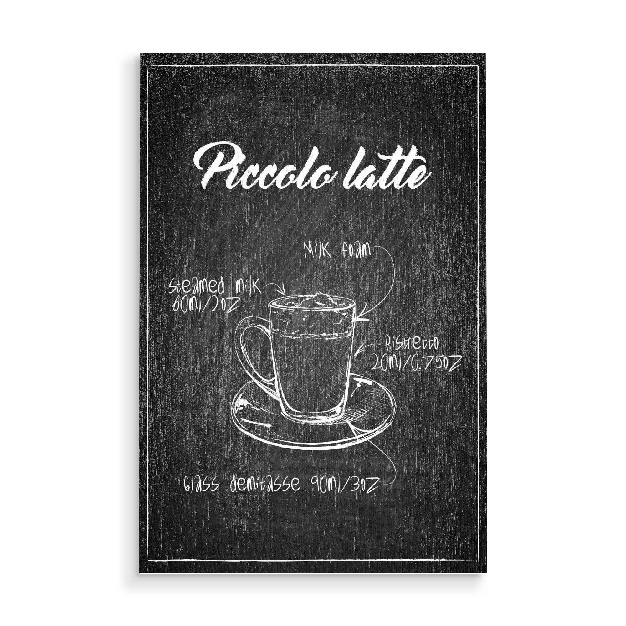 Holzbild "Piccolo latte Zeichnung" artboxONE - Essen & Trinken,Schwarzweiß