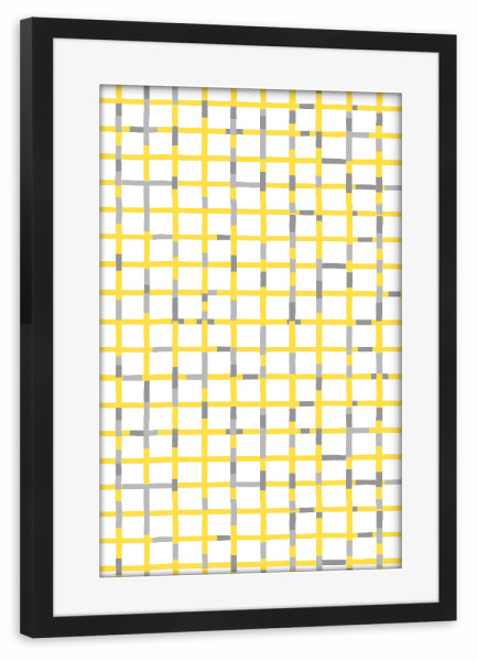 Poster mit Rahmen schwarz "Grid Lines Illuminating Yellow" artboxONE - Architektur,Geometrie,Für Papa