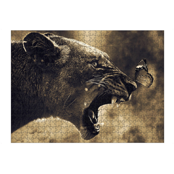 artboxONE Puzzle "Lion & Butterfly (matart)" artboxONE - Natur,Tiere