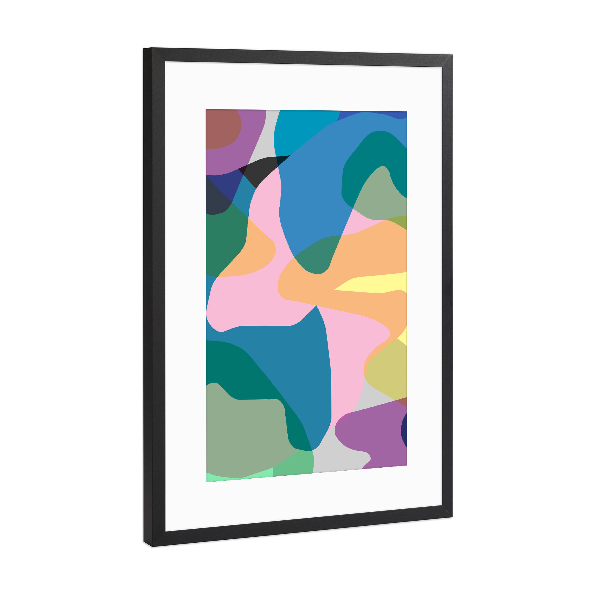 Poster mit Rahmen Schwarz (Metallic) "Abstract Camouflage Colors" artboxONE - Abstrakt,Geometrie,Fashion