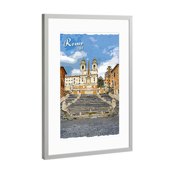 Poster mit Rahmen Silber "Rom Vintage" artboxONE - Städte,Architektur,Städte / Rom