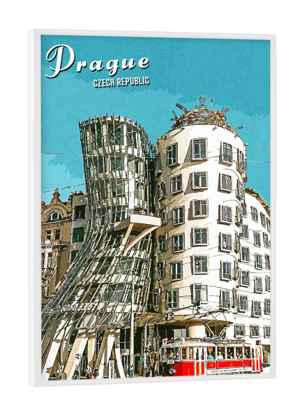 Poster mit weißem Rahmen "Prag Vintage" artboxONE - Städte,Architektur,Städte / Prag