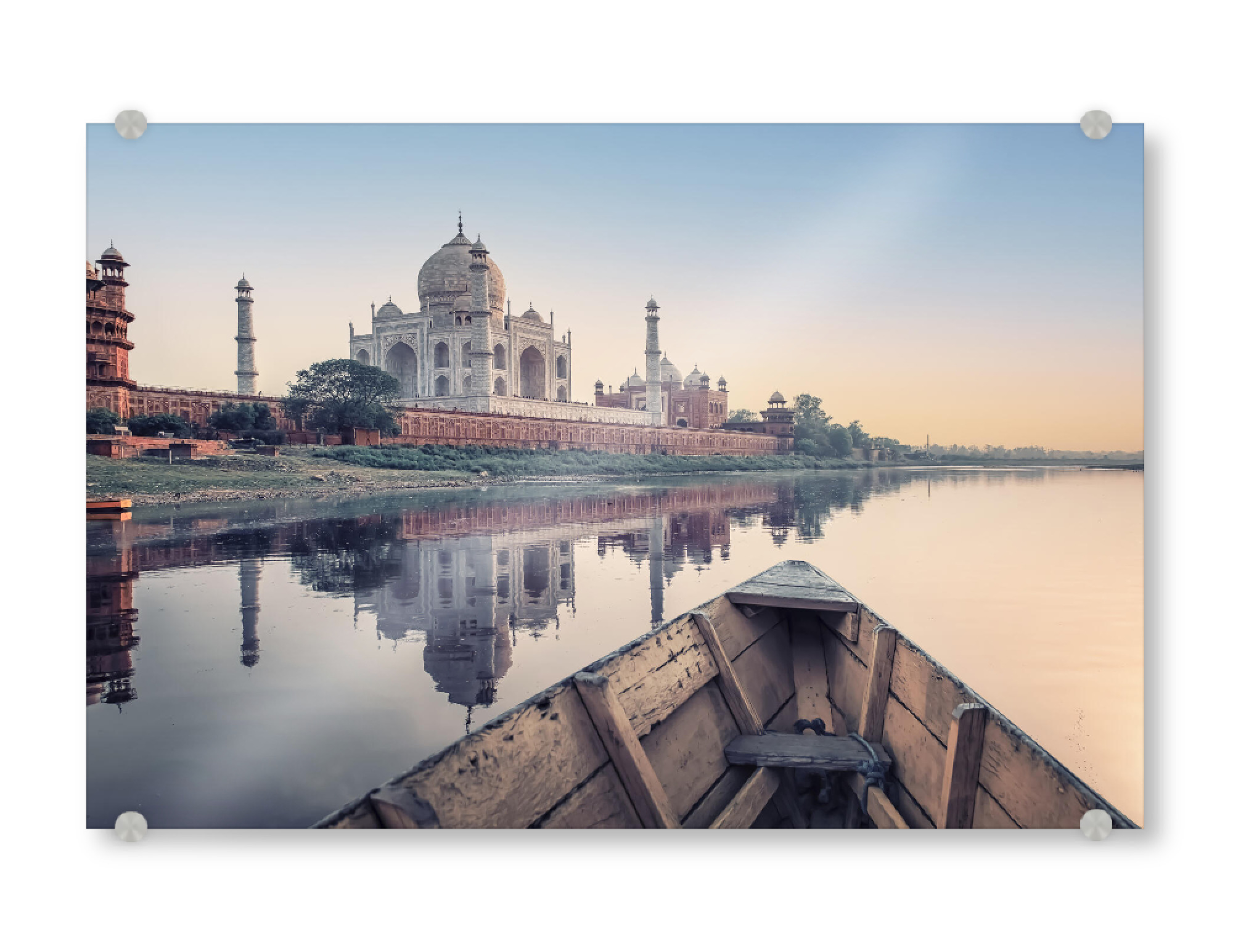 Acrylglasbild "Yamuna river" artboxONE - Reise,Architektur,Reise / Asien,Reise / Länder