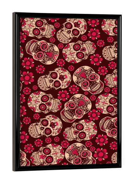 Poster mit schwarzem Rahmen "Calavera" artboxONE - Abstrakt,Liebe,Festivals