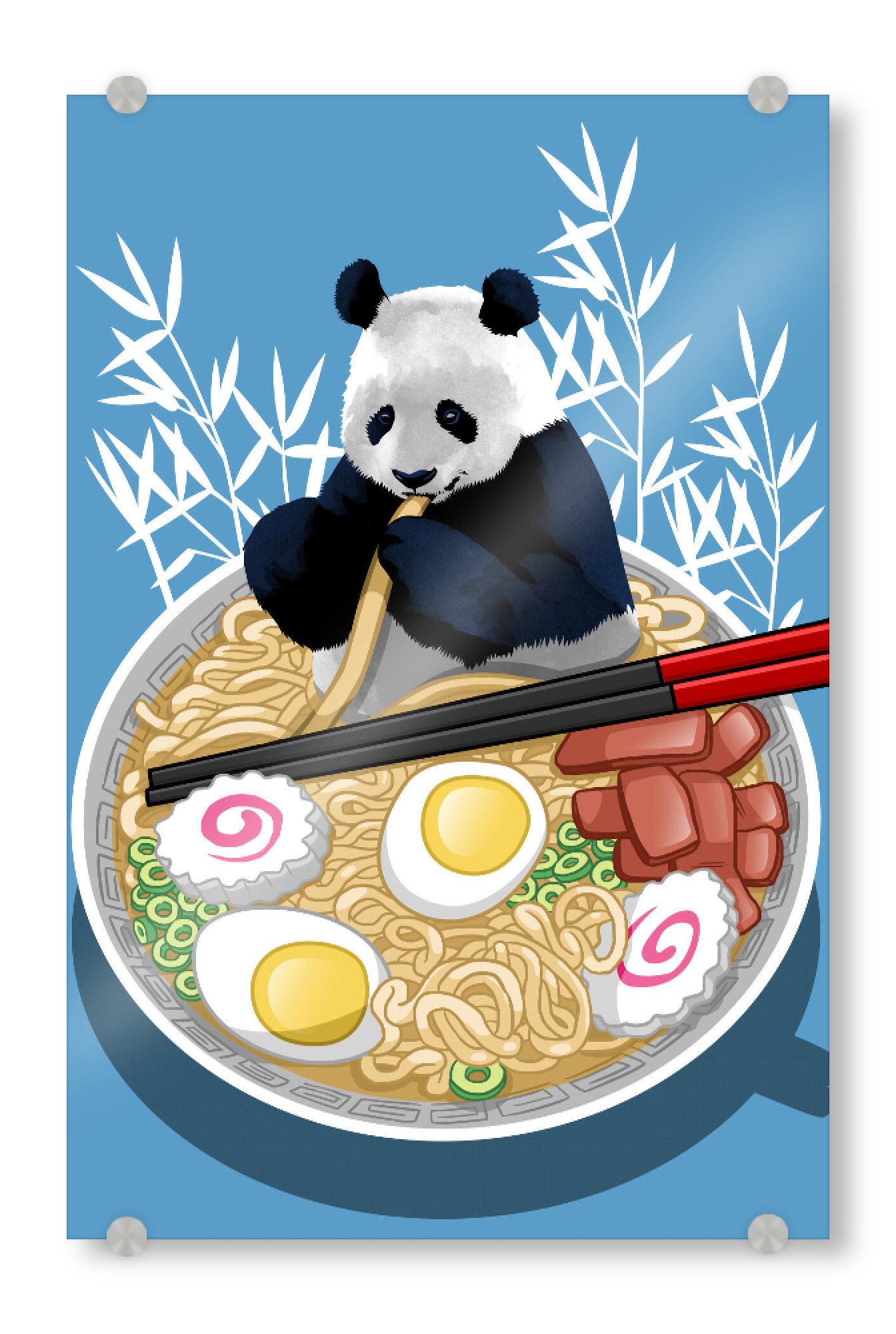 Acrylglasbild "Ramen Panda" artboxONE - Tiere,Essen & Trinken