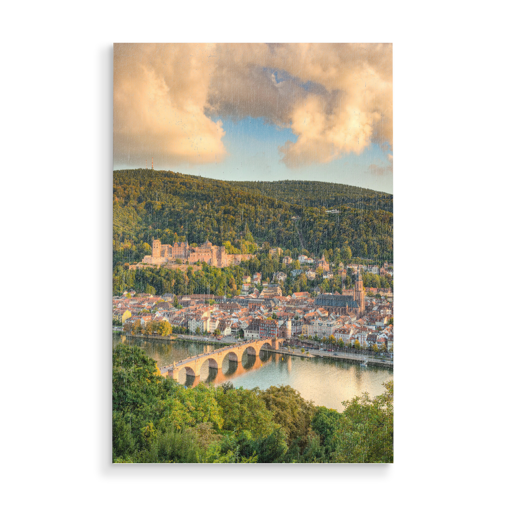 Holzbild "Heidelberg in der Abendsonne" artboxONE - Städte,Reise,Architektur