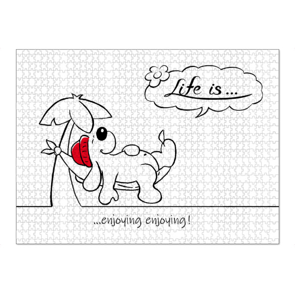 Puzzle Ravensburger "Life is... enjoying enjoying!" artboxONE - Typografie,Tiere,Comic,Lustig
